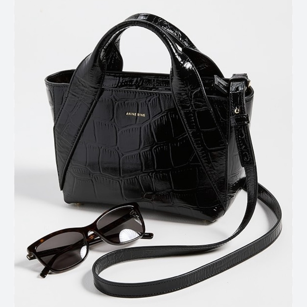 Anine Bing mini leather tote crossbody bag. New